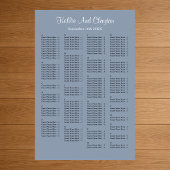160 Blue Simple Wedding Seating Chart Poster