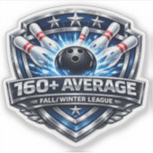 160+ Bowling Gemiddelde | Herfst / Winter Competit Sticker (Voorkant)
