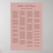 160 Cinnamon Roos Simple Wedding Seating Chart Poster (Voorkant)