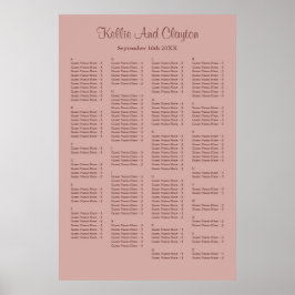 160 Cinnamon Roos Simple Wedding Seating Chart Poster