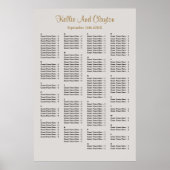 160 Gray Simple Wedding Seating Chart Poster (Voorkant)