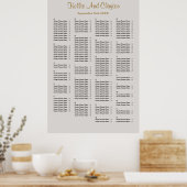 160 Gray Simple Wedding Seating Chart Poster (Keuken)
