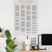 160 Gray Simple Wedding Seating Chart Poster (Thuiskantoor)