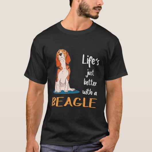160 Het leven is beter met een Beagle T-shirt (Voorkant)
