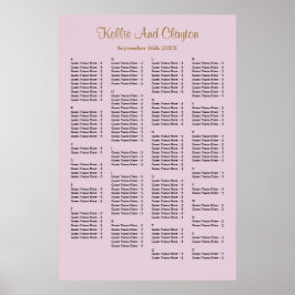160 Paarse Simple Wedding Seating Chart Poster