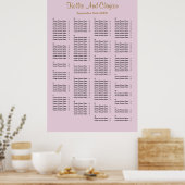 160 Paarse Simple Wedding Seating Chart Poster (Keuken)
