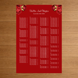 160 Rood En Goud Bloemstuk Bruiloft Zitplaatsenkaa Poster