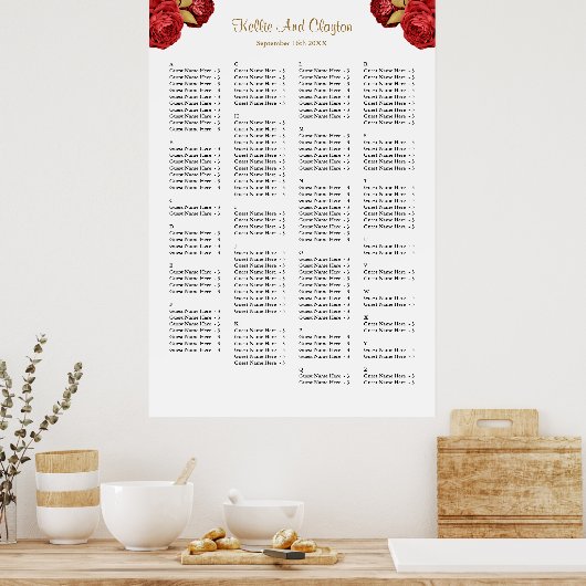 160 Rood- en goudpleisterkaart voor het trekken va Poster (Keuken)