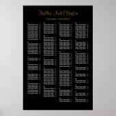 160 Simple Black Wedding Seating Chart Poster (Voorkant)