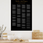 160 Simple Black Wedding Seating Chart Poster (Keuken)