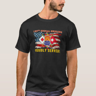 160e signaalbrigade Signal Corp American Flag Cam T-shirt