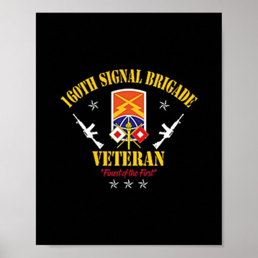 160e Signal Brigade Veteraan Militaire Vintage Vet Poster (Voorkant)