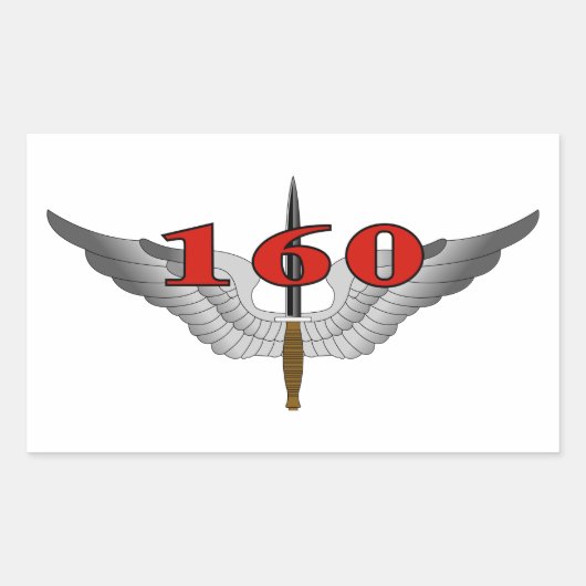 160e speciale luchtvaartregeling voor vluchtuitvoe rechthoekige sticker (Voorkant)