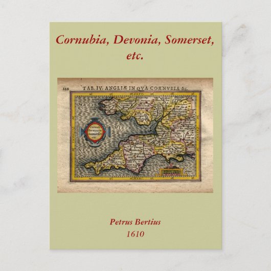 1610 Kaart van Cornwall, Devon, Somerset, enz. (Voorkant)