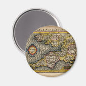 1610 Kaart van Cornwall, Devon, Somerset, enz. Magneet (Voorkant / Achterkant)