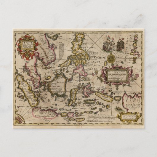 1613 Renaissance Map Briefkaart (Voorkant)