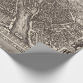 1618 Kaart van Parijs door Claes Jansz. Visscher Cadeaupapier (Hoek)