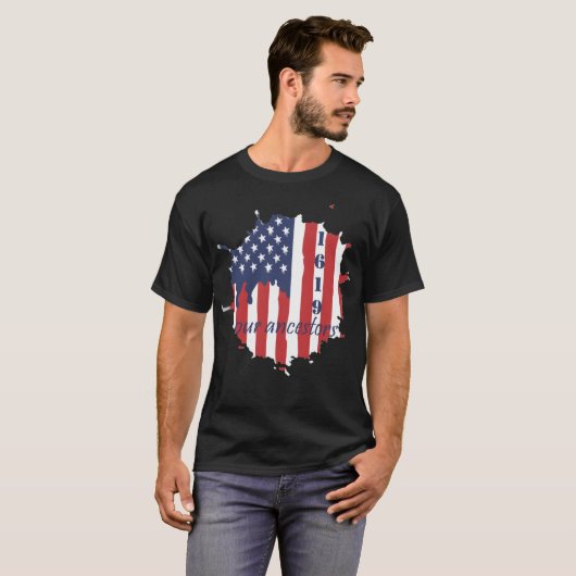 1619 onze Amerikaanse vlag van Ancestors T-shirt (Voorkant volledig)