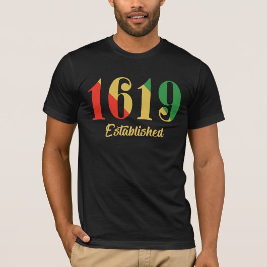 1619 Opgericht Afro-Amerikaan T-shirt (Voorkant)