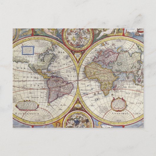1626 Wereldkaart Briefkaart (Voorkant)