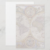 1626  Wereldkaart Briefpapier (Voorkant / Achterkant)