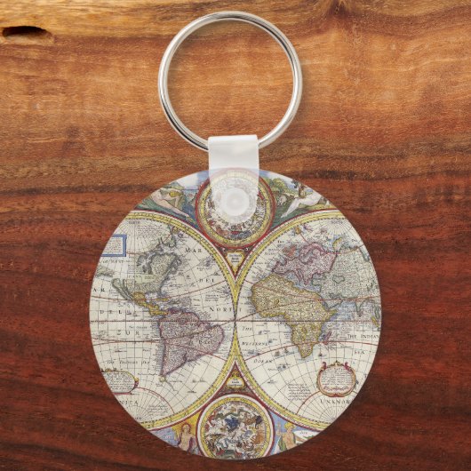 1626 Wereldkaart Sleutelhanger (Voorkant)