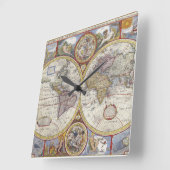 1626  Wereldkaart Vierkante Klok (Hoek)