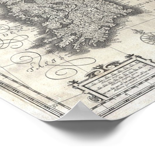 1631 Blaeu Map of the England, Scotland & Ireland Poster (Hoek)