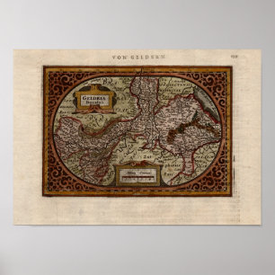 1631 Kaart: Geldria Ducatus van Mercator-Hondius Poster