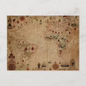 1633 Atantic Ocean Portolan Chart - Pascoal Roiz Briefkaart (Voorkant)