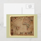 1633 Atantic Ocean Portolan Chart - Pascoal Roiz Briefkaart (Voorkant / Achterkant)