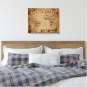 1633 Atantic Ocean Portolan Chart - Pascoal Roiz Canvas Afdruk (Insitu (Slaapkamer))