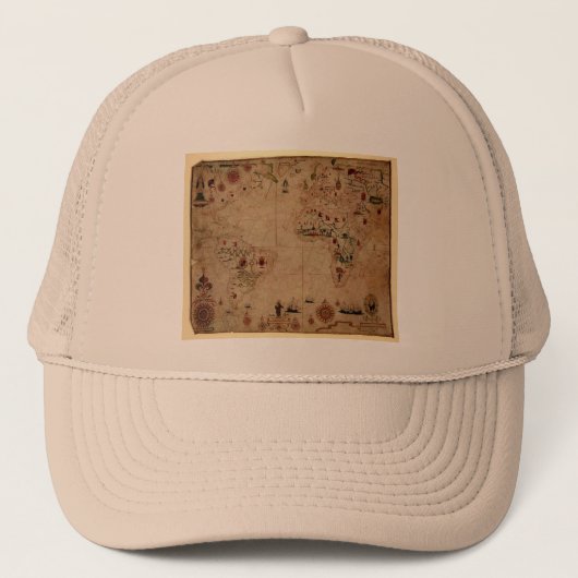 1633 Atantic Ocean Portolan Chart - Pascoal Roiz Trucker Pet (Voorkant)