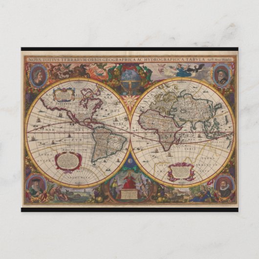 1633 Nova Totius Terrarum Orbis Geographica Briefkaart (Voorkant)