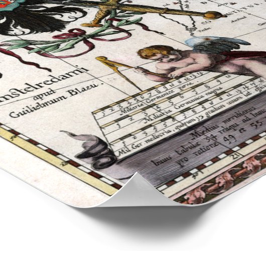 1634 Rijn- en Moselle-rivierkaart Poster (Hoek)