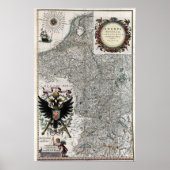 1634 Rijn- en Moselle-rivierkaart Poster (Voorkant)