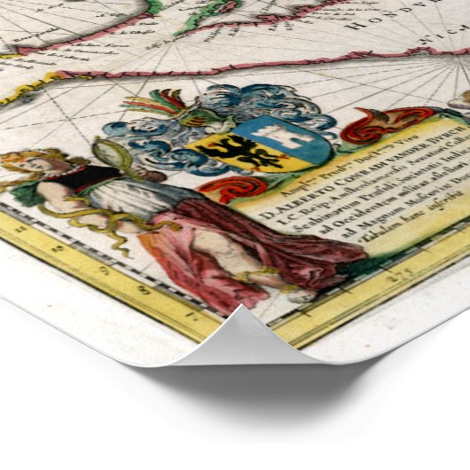 1635 Caraïben en Midden-Amerika Poster (Hoek)