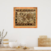 1635 Poster van oude Wereldkaart (Keuken)