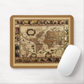 1635 Wereldkaart door Willem Blaeu Mousepad Muismat (Met muis)