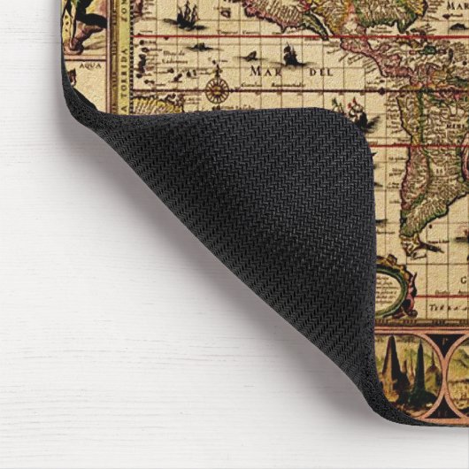 1635 Wereldkaart Mousepad Muismat (Hoek)
