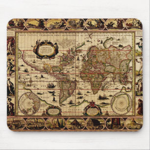 1635 Wereldkaart Mousepad Muismat