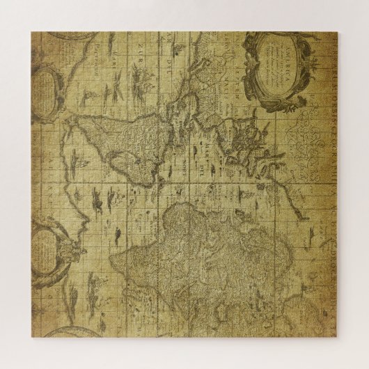 1635 Wereldkaart:  stijl Legpuzzel (Horizontaal)