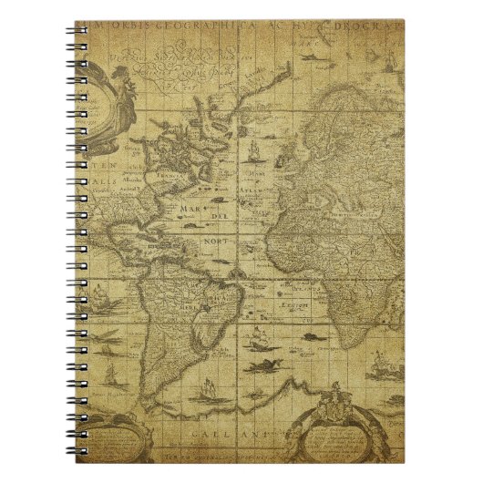 1635 Wereldkaart: stijl Notitieboek (Voorkant)