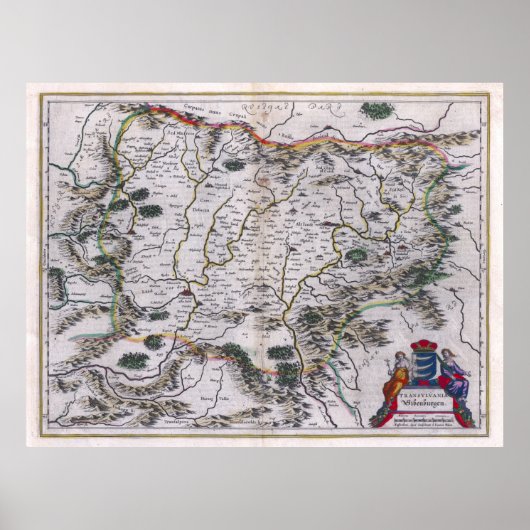 1647 Transsylvanië-kaart Poster (Voorkant)