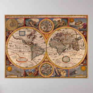 1651 Wereldkaart Poster