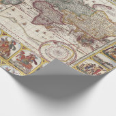 1652 Kaart van de wereld, Wereldkaart Doncker Zee  Cadeaupapier (Hoek)