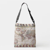 1652 Kaart van de wereld, Wereldkaart Doncker Zee  Crossbody Tas (Achterkant)