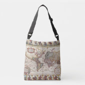 1652 Kaart van de wereld, Wereldkaart Doncker Zee  Crossbody Tas (Voorkant)