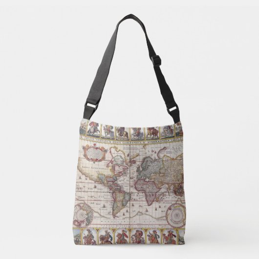 1652 Kaart van de wereld, Wereldkaart Doncker Zee  Crossbody Tas (Voorkant)
