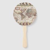 1652 Kaart van de wereld, Wereldkaart Doncker Zee  Handwaaier (Voorkant)